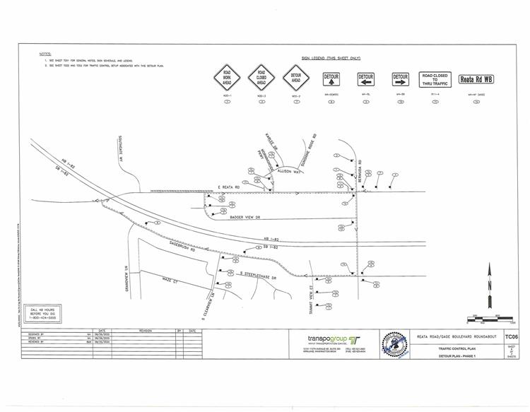 Reata Road Detour Route engineering plan illistration